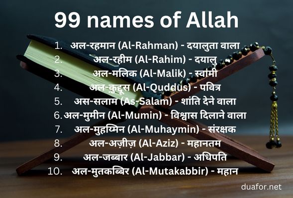 99 names of Allah in hindi